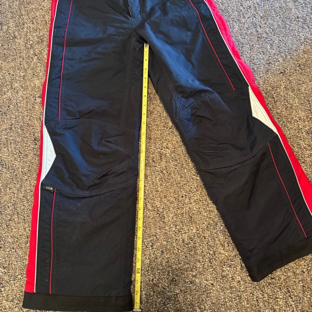 Vintage Obermeyer insulated winter ski snow pants Black/Red kids Juniors size 12 - Picture 5 of 5